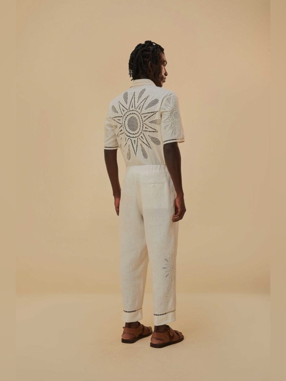 Farm Rio Off-White Maxi Sunset Richelieu Embroidered Pants - Picture 3 of 4